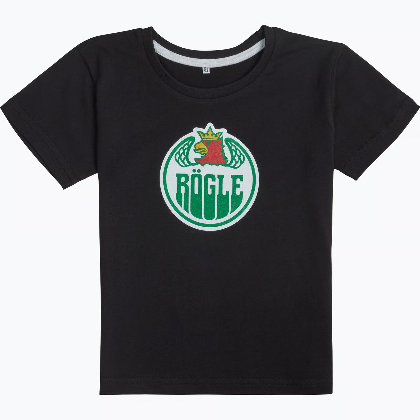 Svart t-shirt med logo på bröstet.