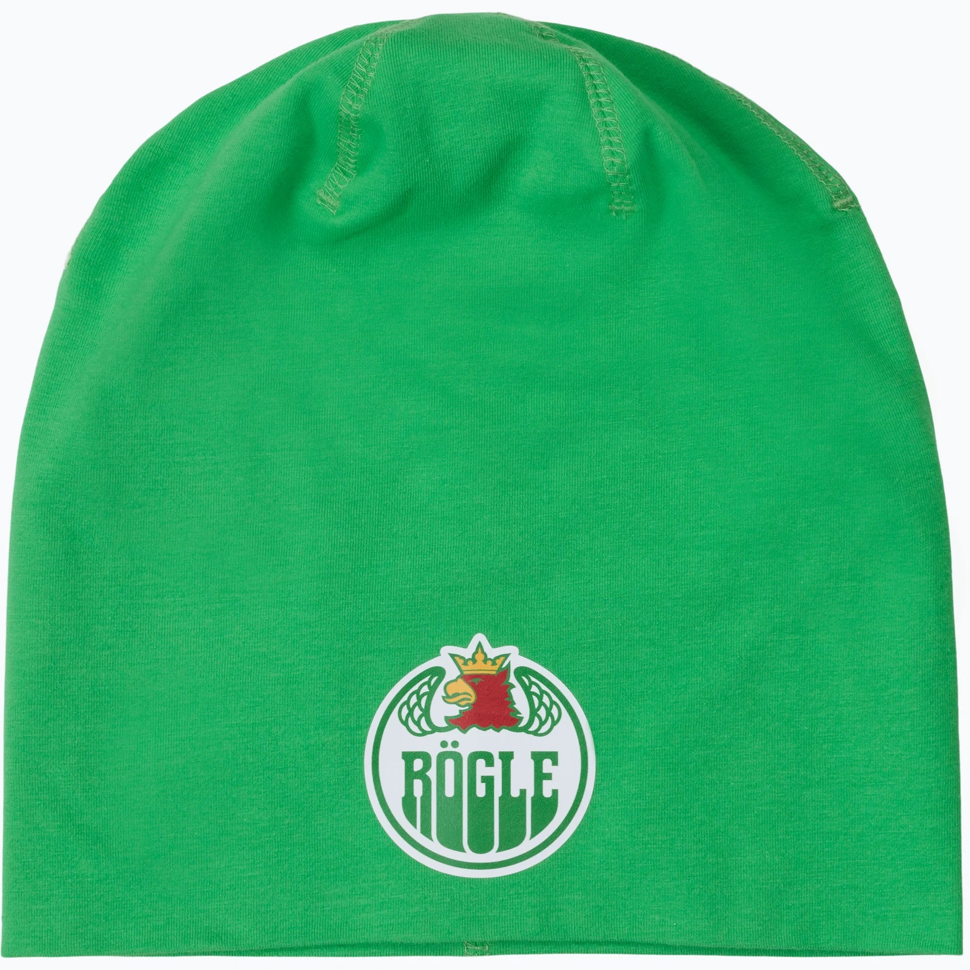 Grön mössa med logotyp.