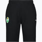 Svarta shorts med logo på ena benet.