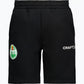 Svarta shorts med logotyp på ena benet.