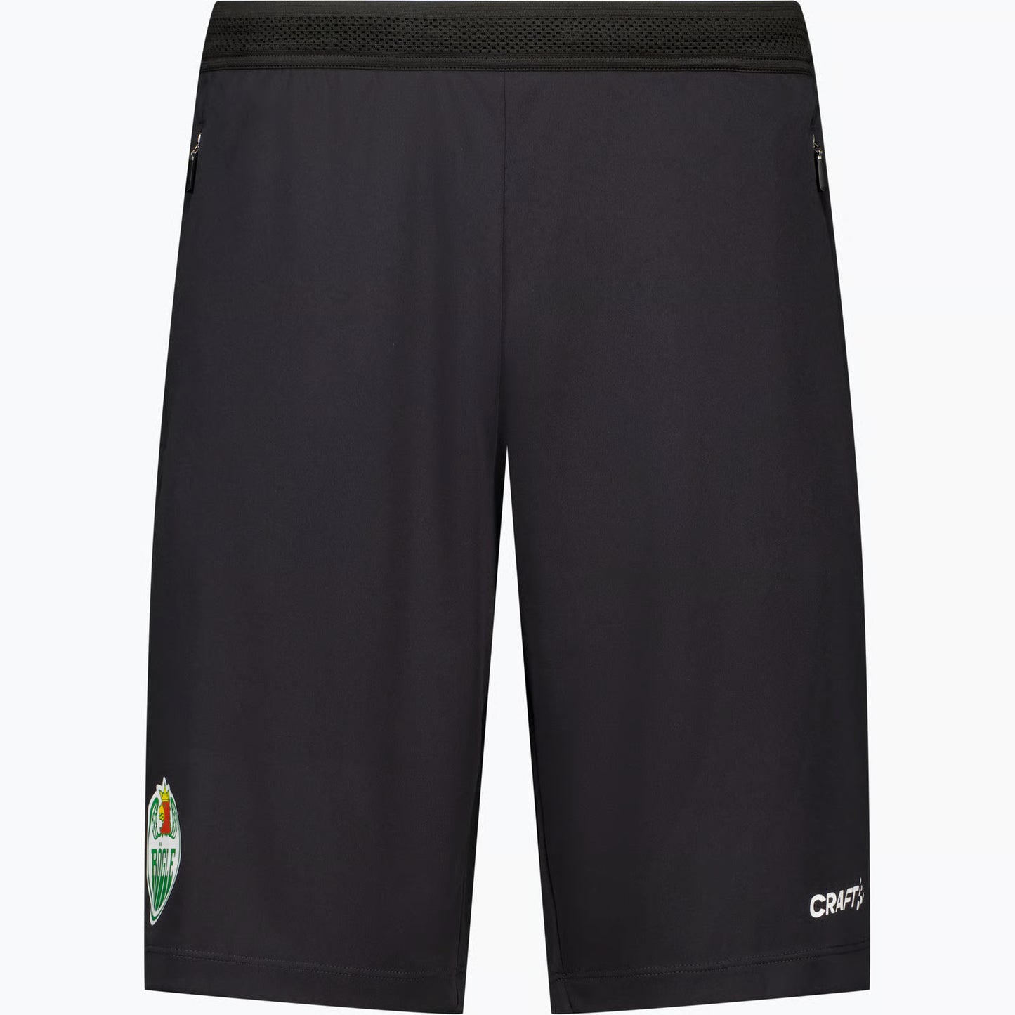 Svarta shorts med mindre logotyp på ena benet.