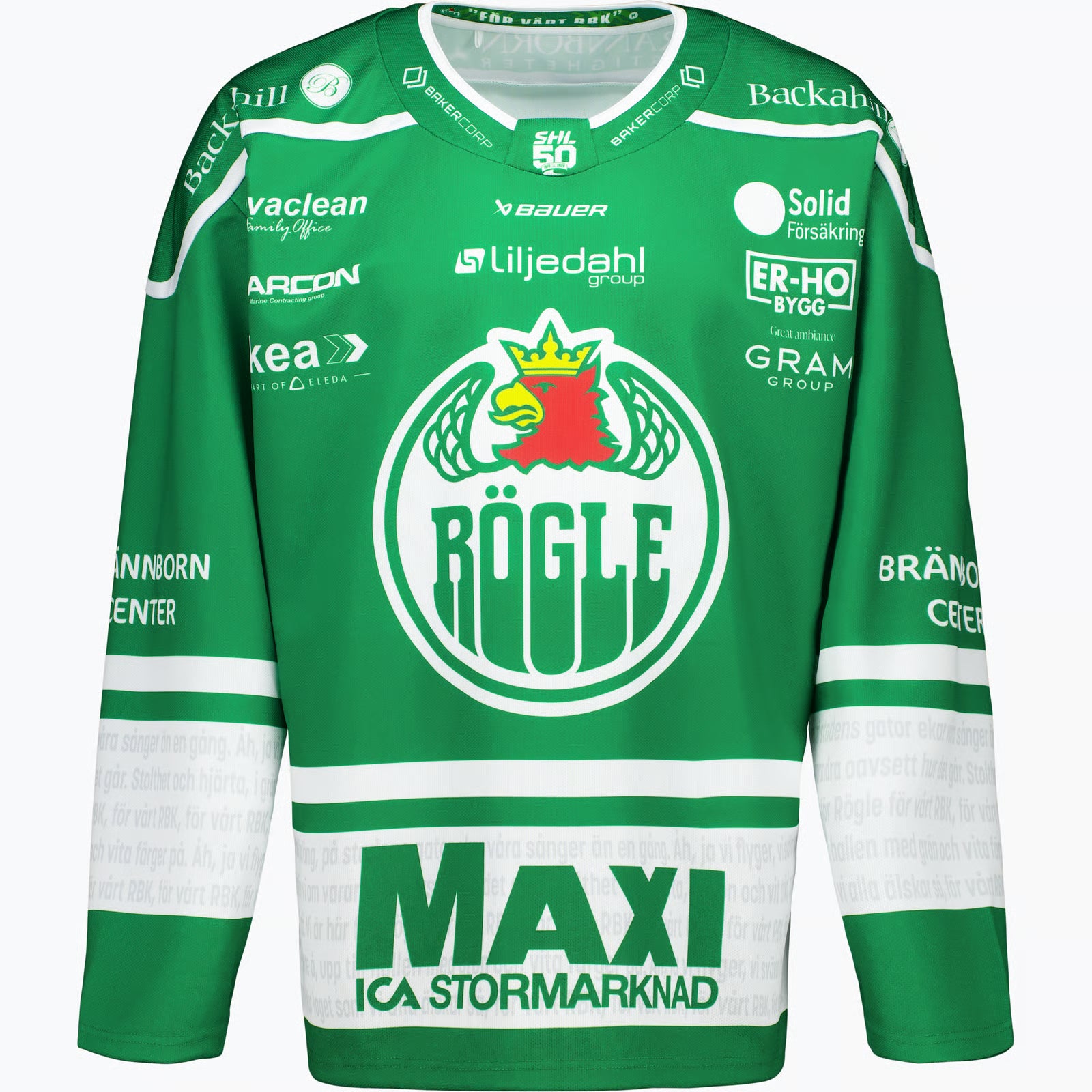 Grön matchtröja med logotyp.