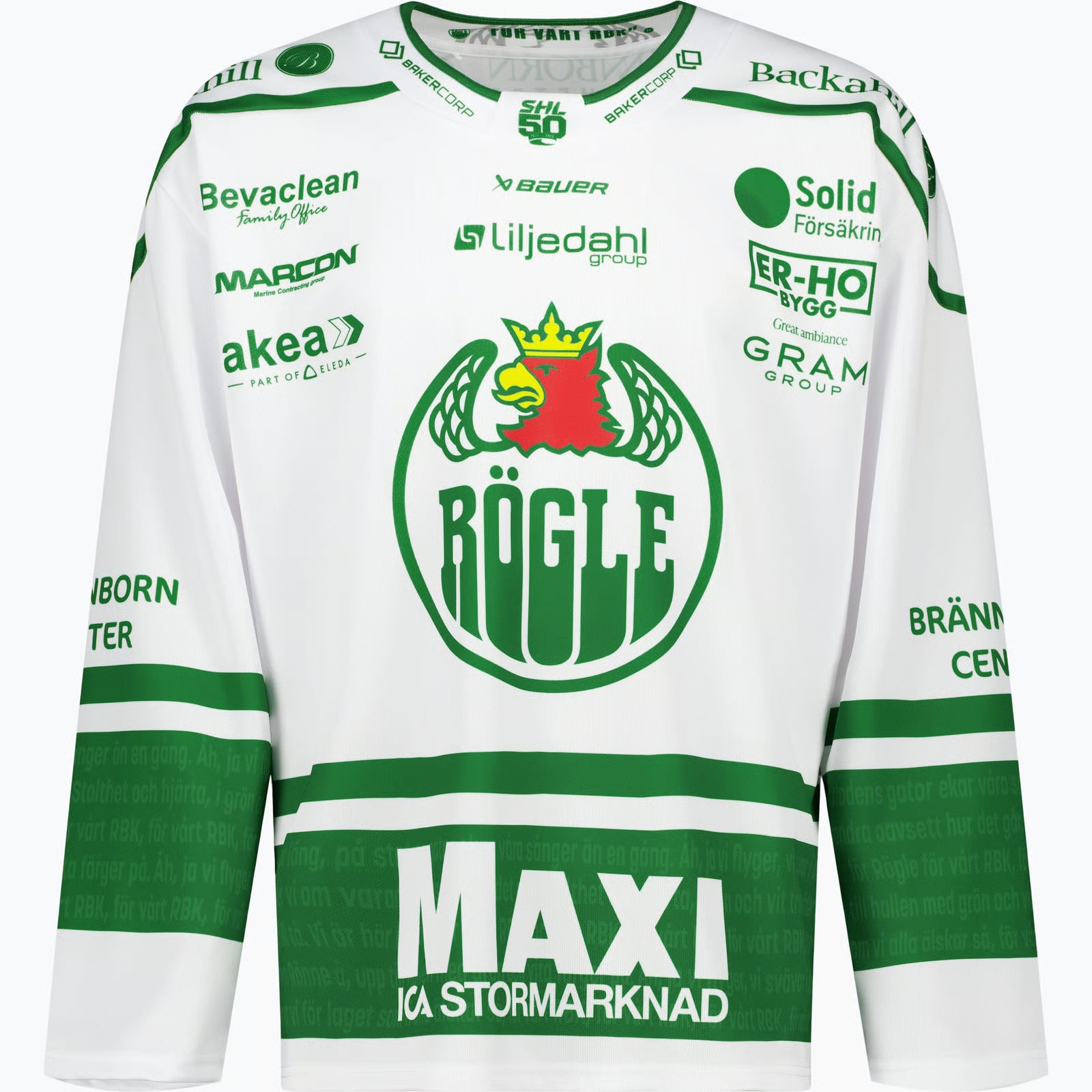 Vit matchtröja med logotyp.