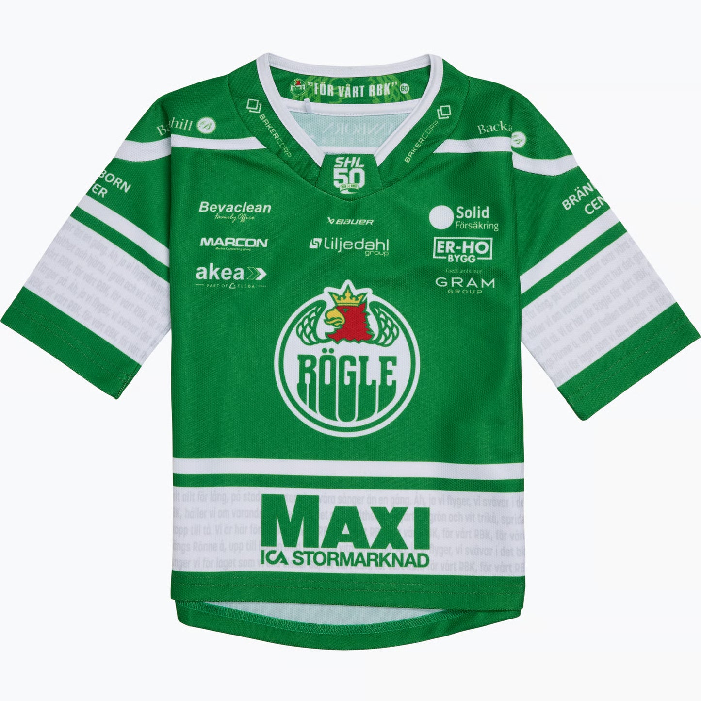 Grön matchtröja med logotyp.