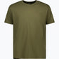 Mossgrön t-shirt med en mindre broderad logotyp i samma färg på bröstet.