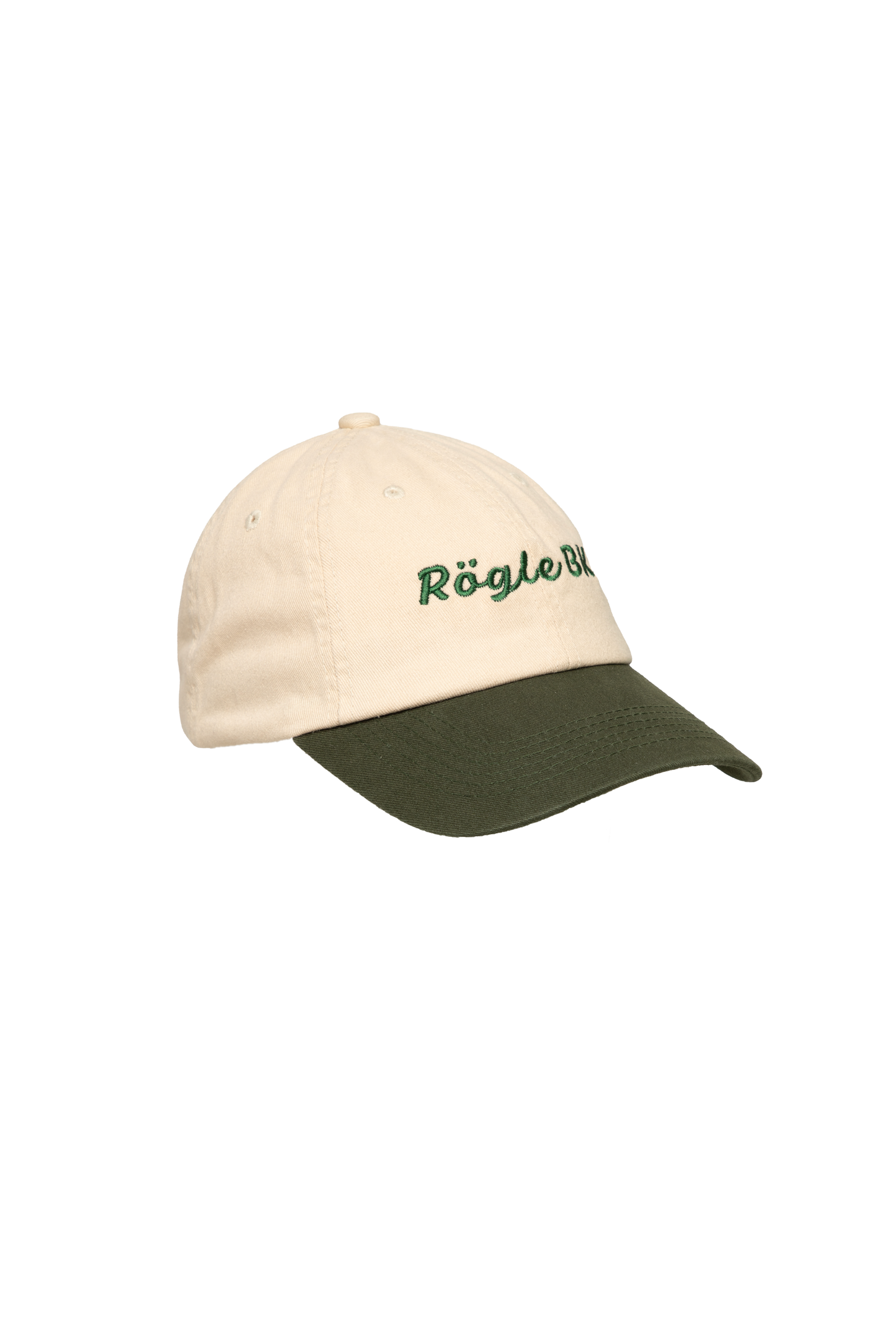 Beige dad cap med brodyr