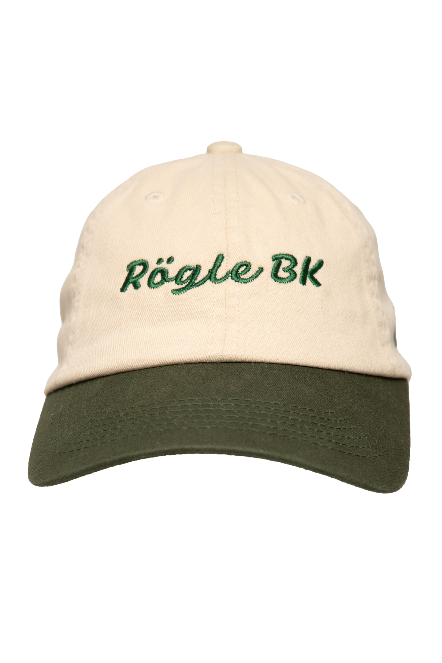 Beige dad cap med brodyr