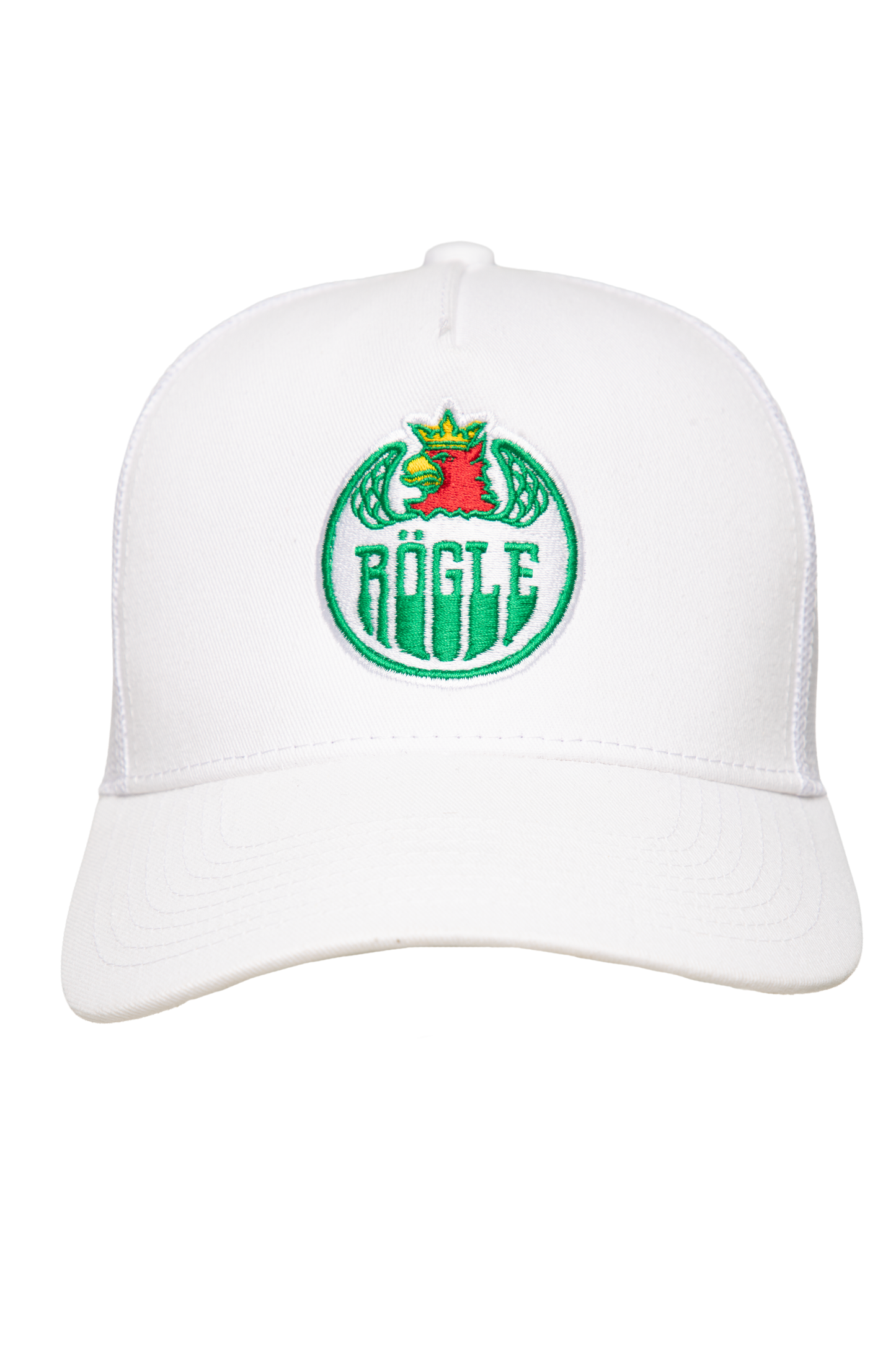 Vit keps med färgad logo