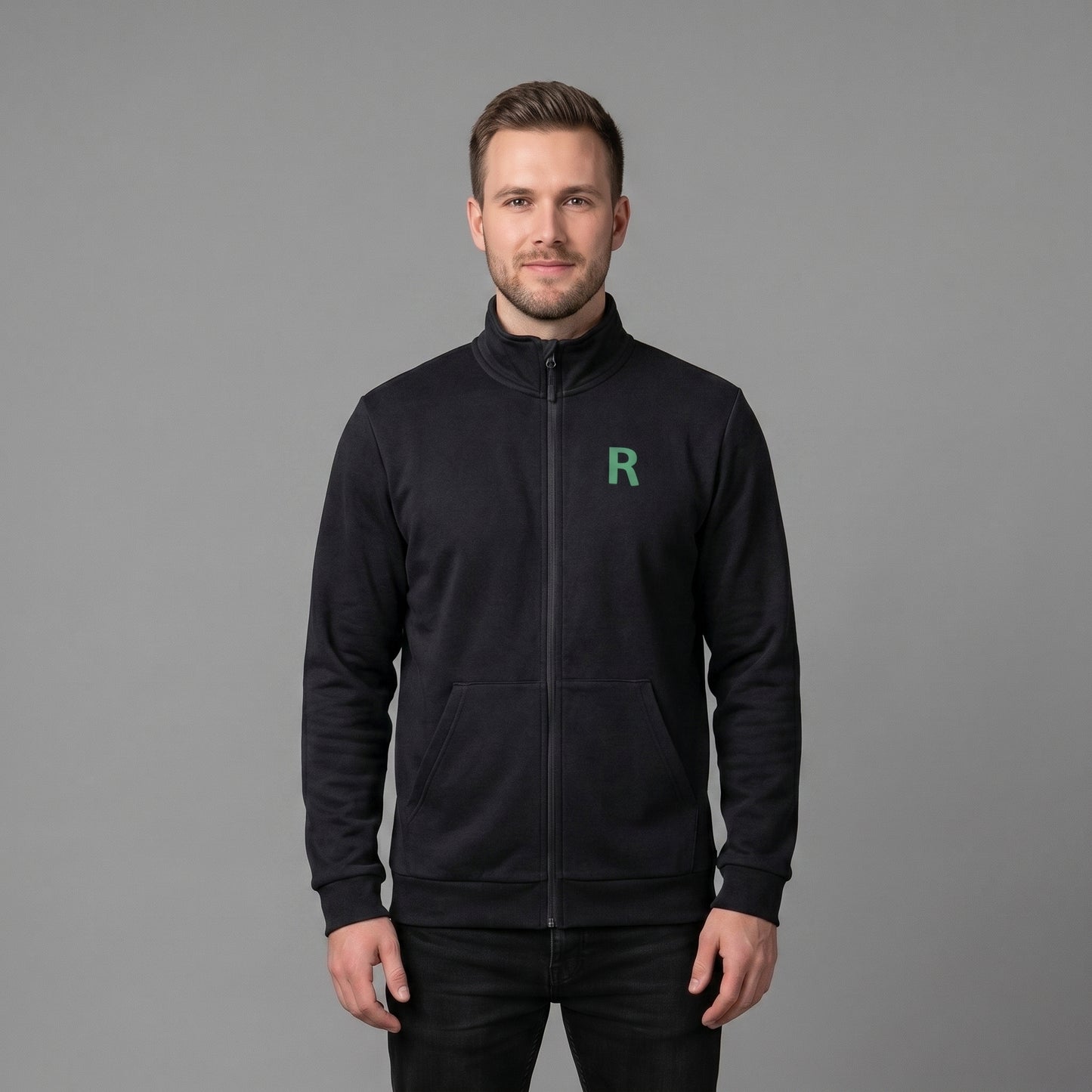Svart R zip M