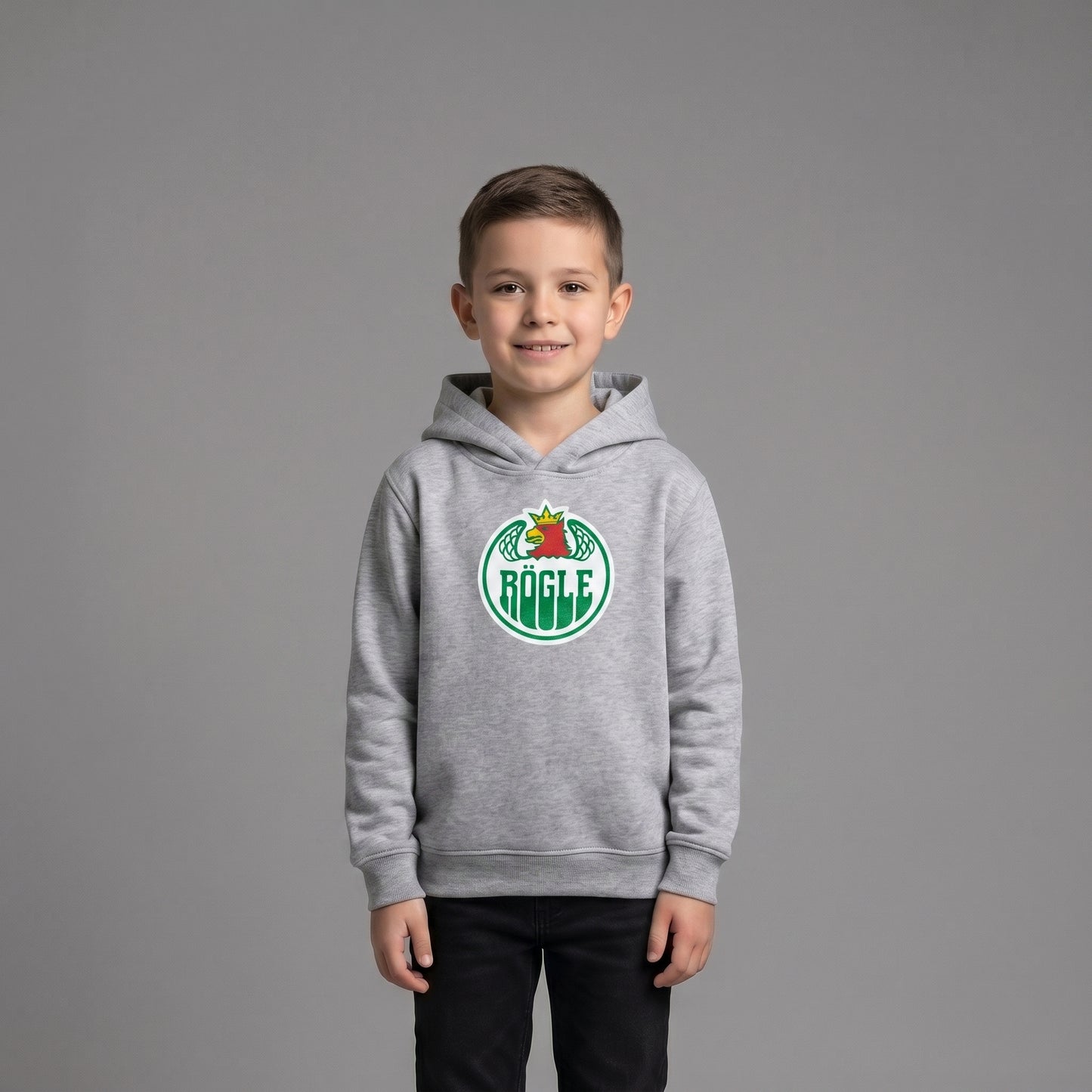 Grå hoodie med logo kids